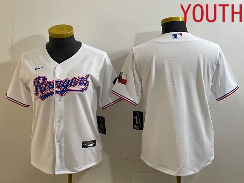 Youth Texas Rangers Blank White Game Nike 2023 MLB Jersey style 1